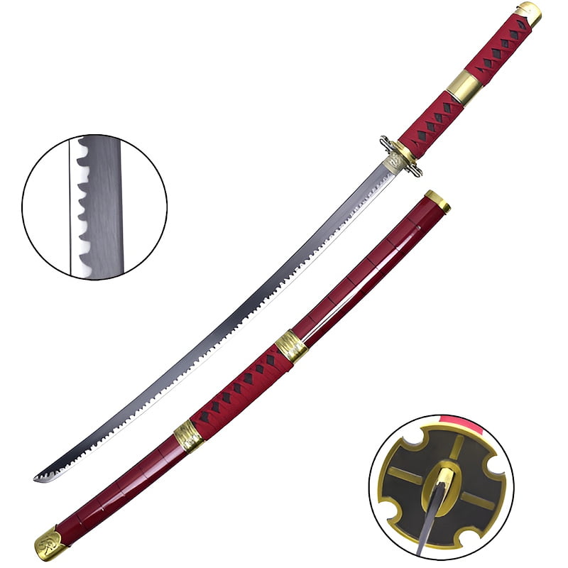 Katana de décoration « Akaryū no Tsurugi » (赤竜の剣) « L'Épée du Dragon rouge »), lame en acier inoxydable | Katana Manga